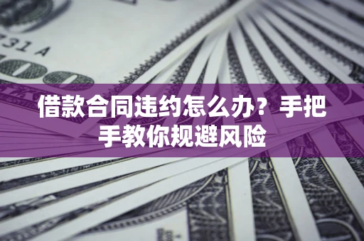 武汉借款合同违约怎么办？手把手教你规避风险