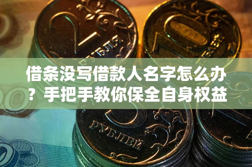 武汉借条没写借款人名字怎么办？手把手教你保全自身权益