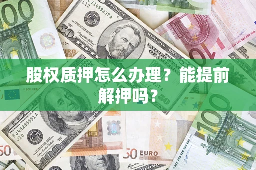 武汉股权质押怎么办理？能提前解押吗？